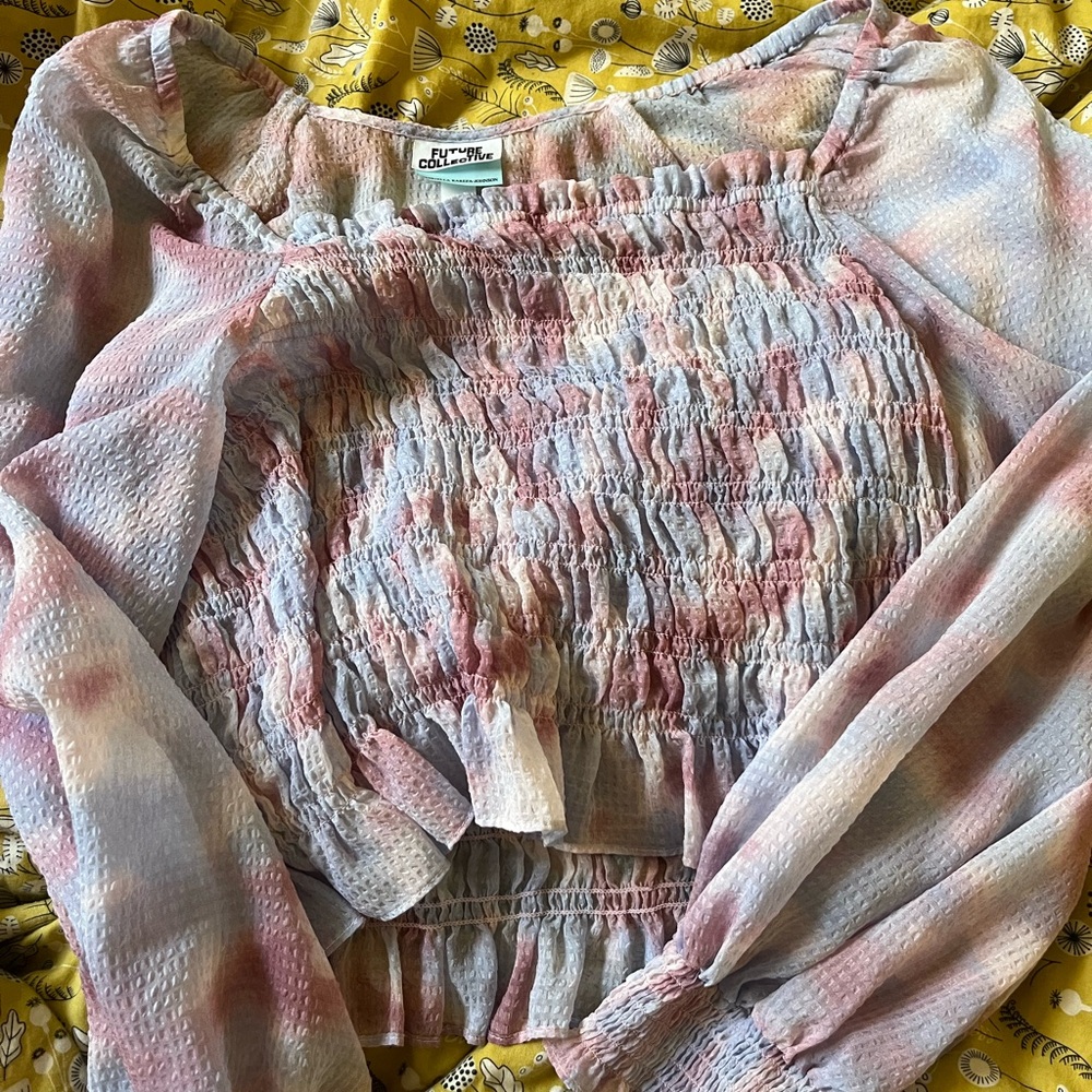 Sheer cropped shirt